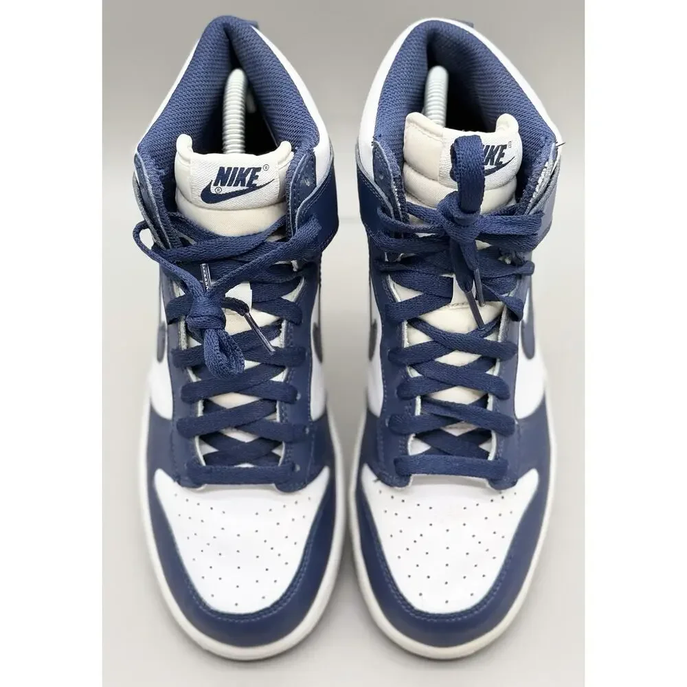 Nike Dunk High GS Midnight Navy 7Y Womens 8.5 DB2179-104 White Blue